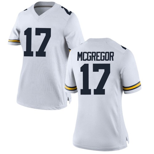 Braiden McGregor Michigan Wolverines Women's NCAA #17 White Replica Brand Jordan College Stitched Football Jersey HGG8254ER